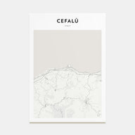 Cefalù Map Portrait Poster