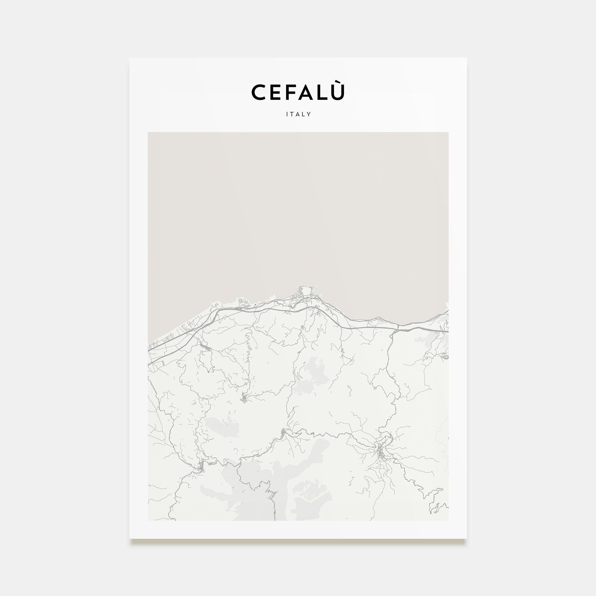 Cefalù Map Portrait Poster