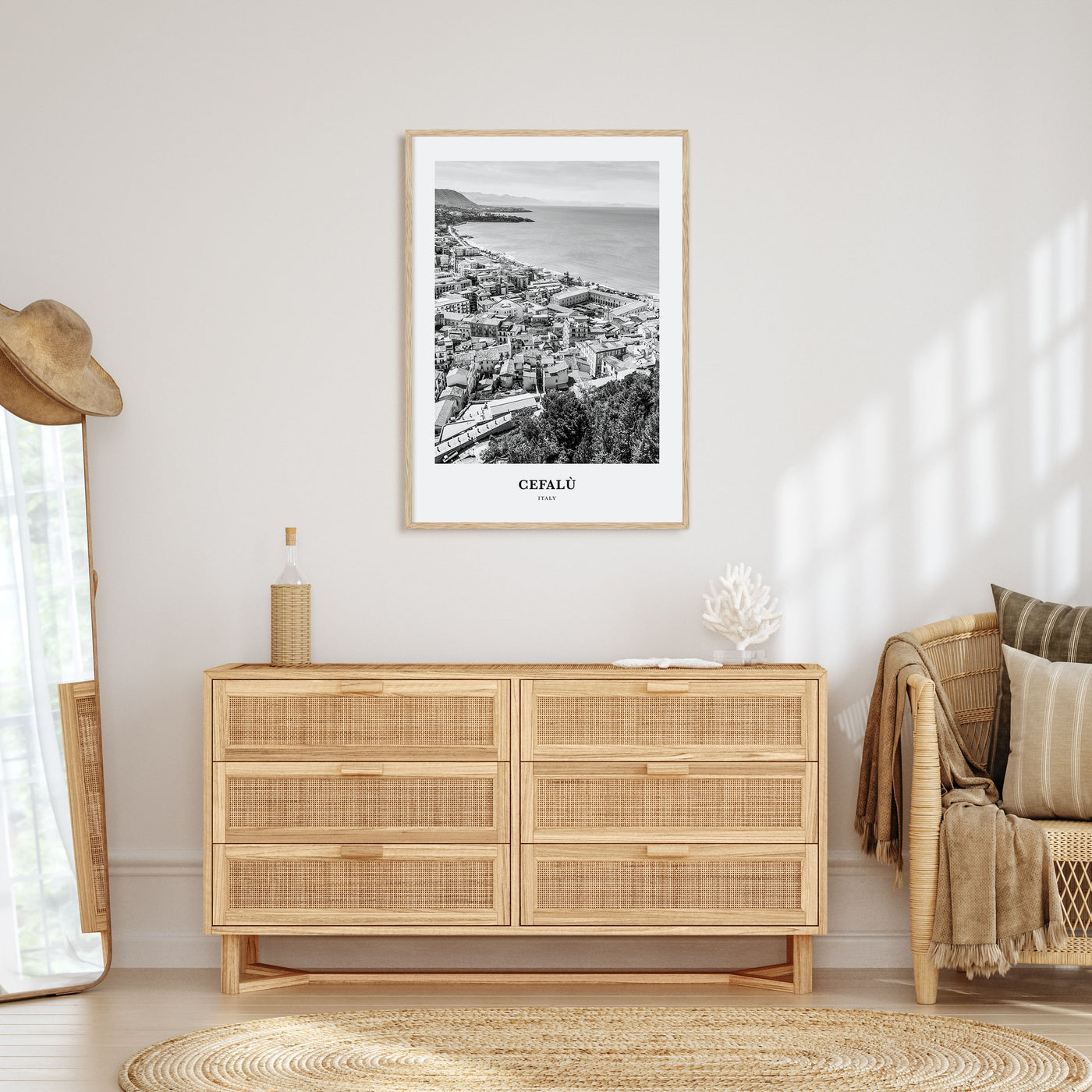 Cefalù Portrait B&W Poster