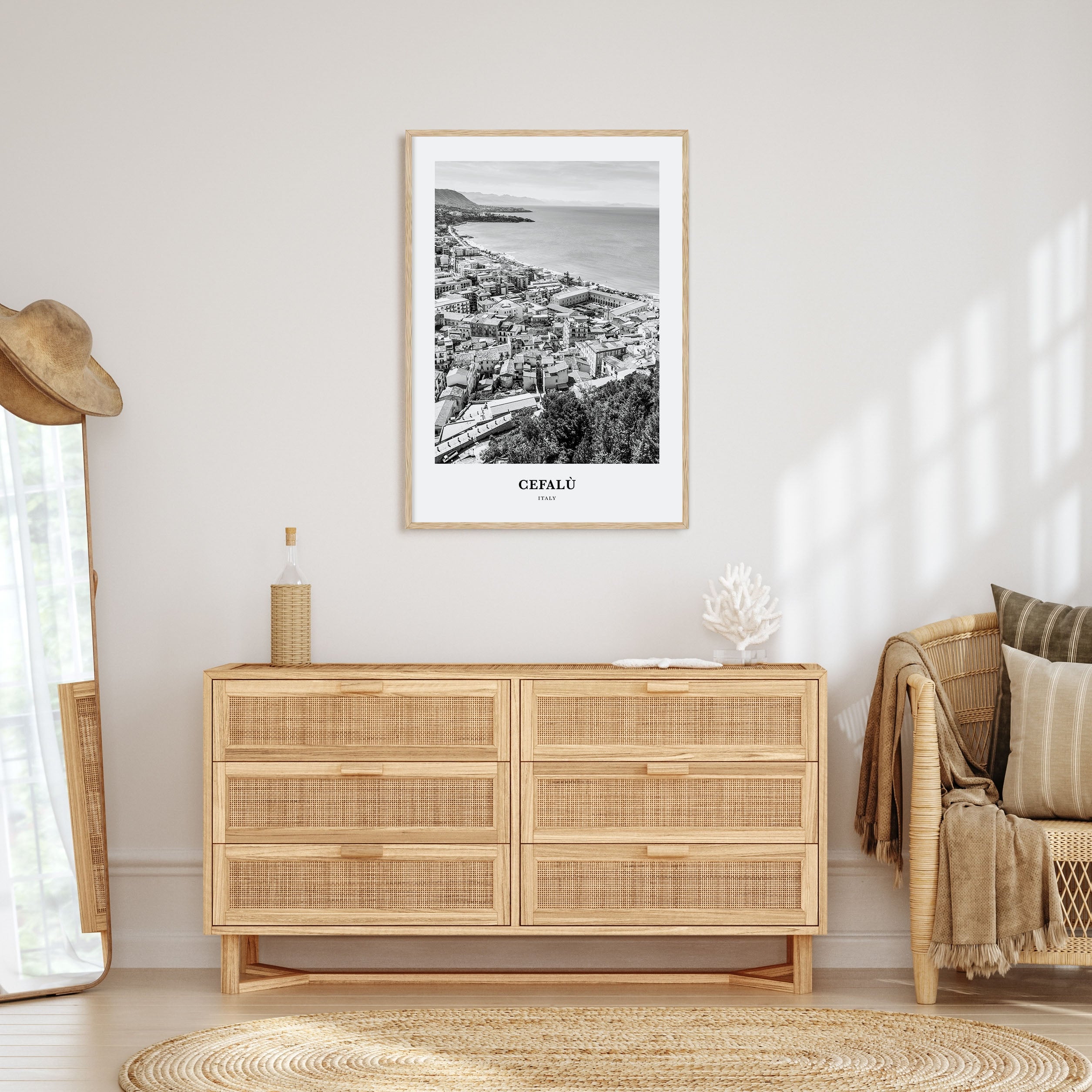 Cefalù Portrait B&W Poster