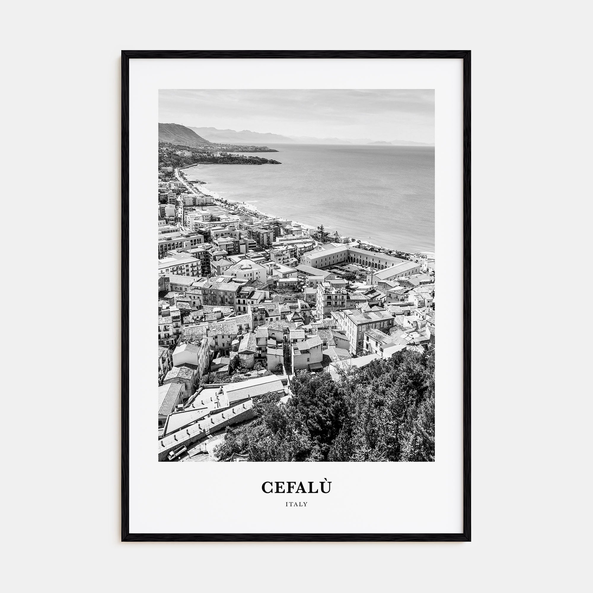 Cefalù Portrait B&W Poster