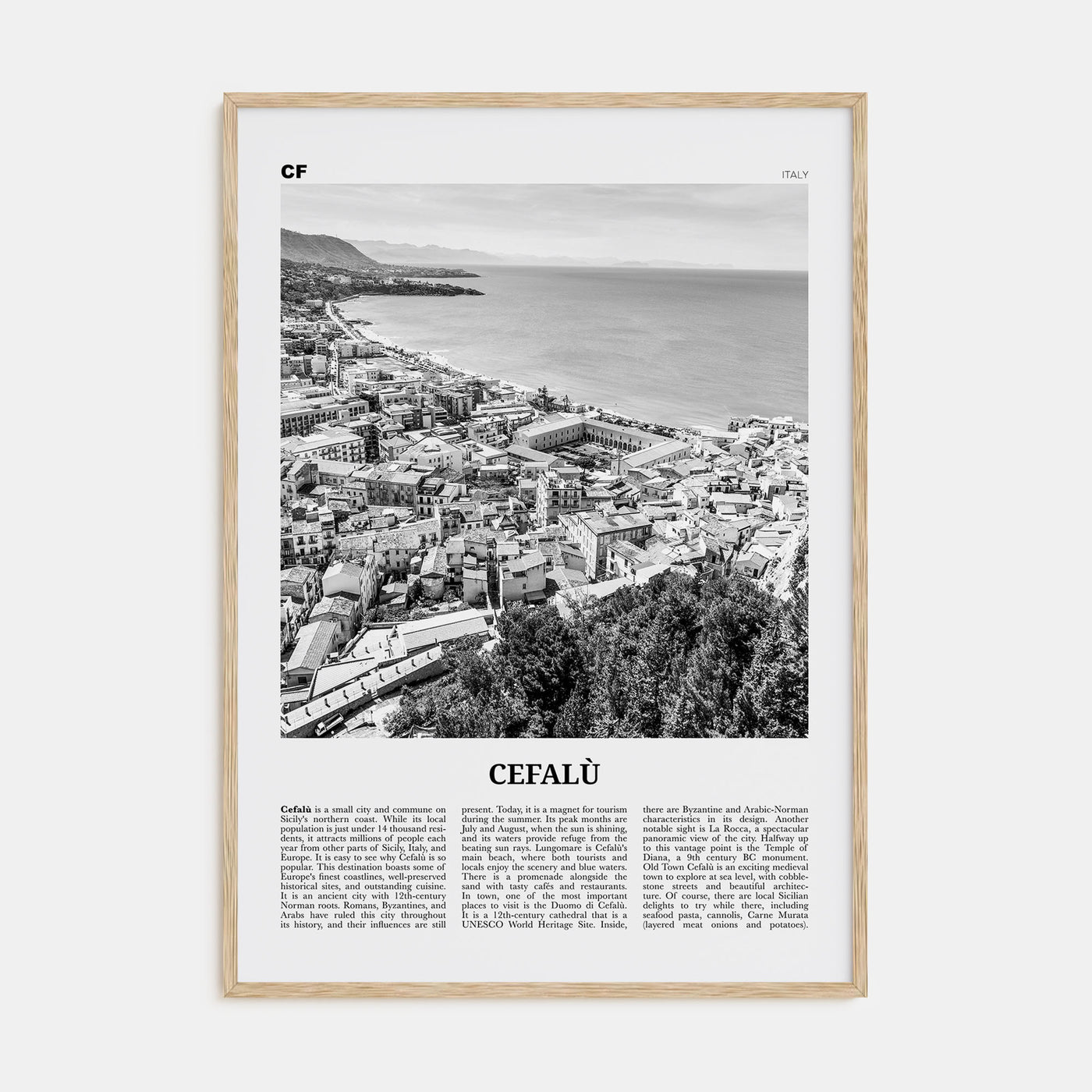 Cefalù Travel B&W Poster