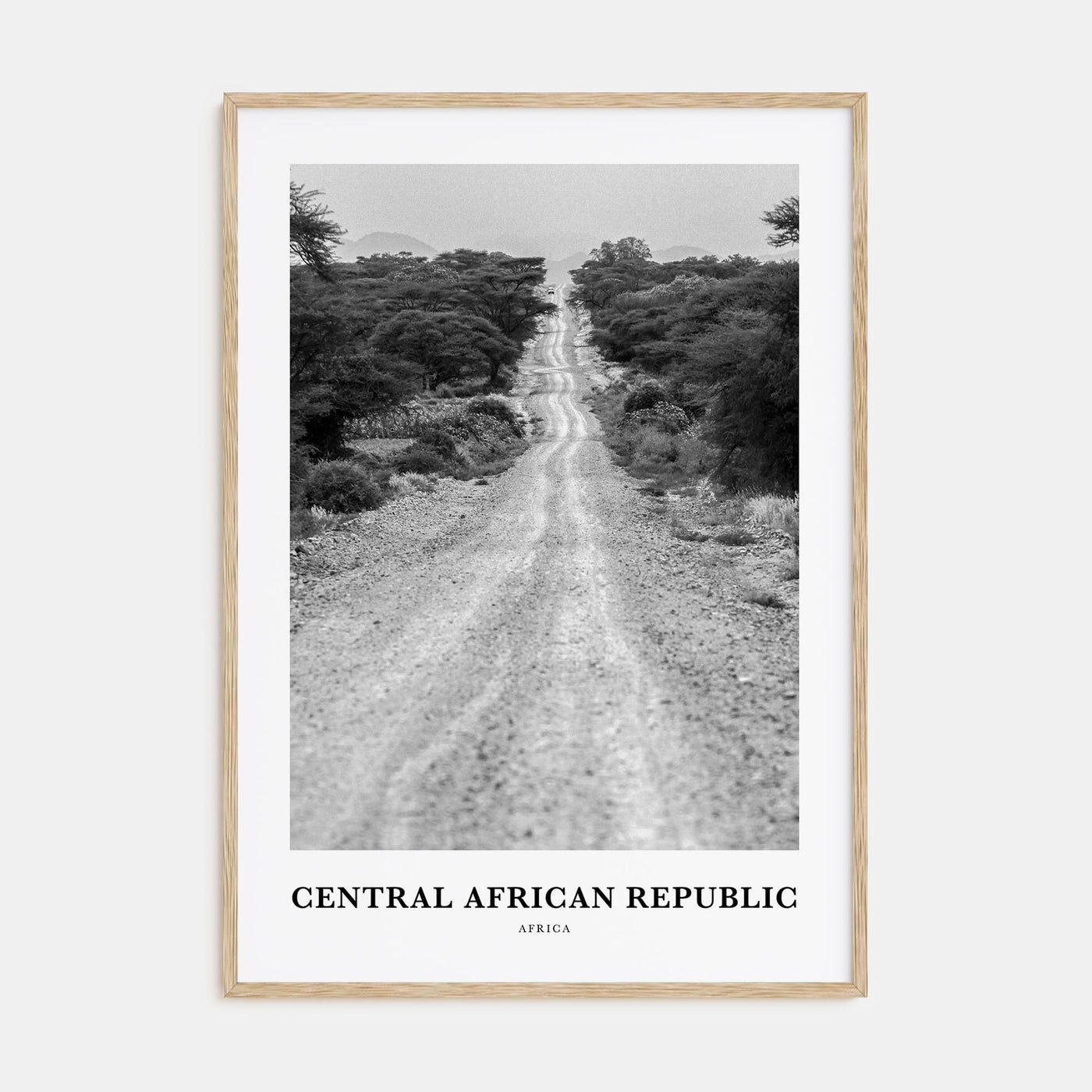 Central African Republic Portrait B&W Poster