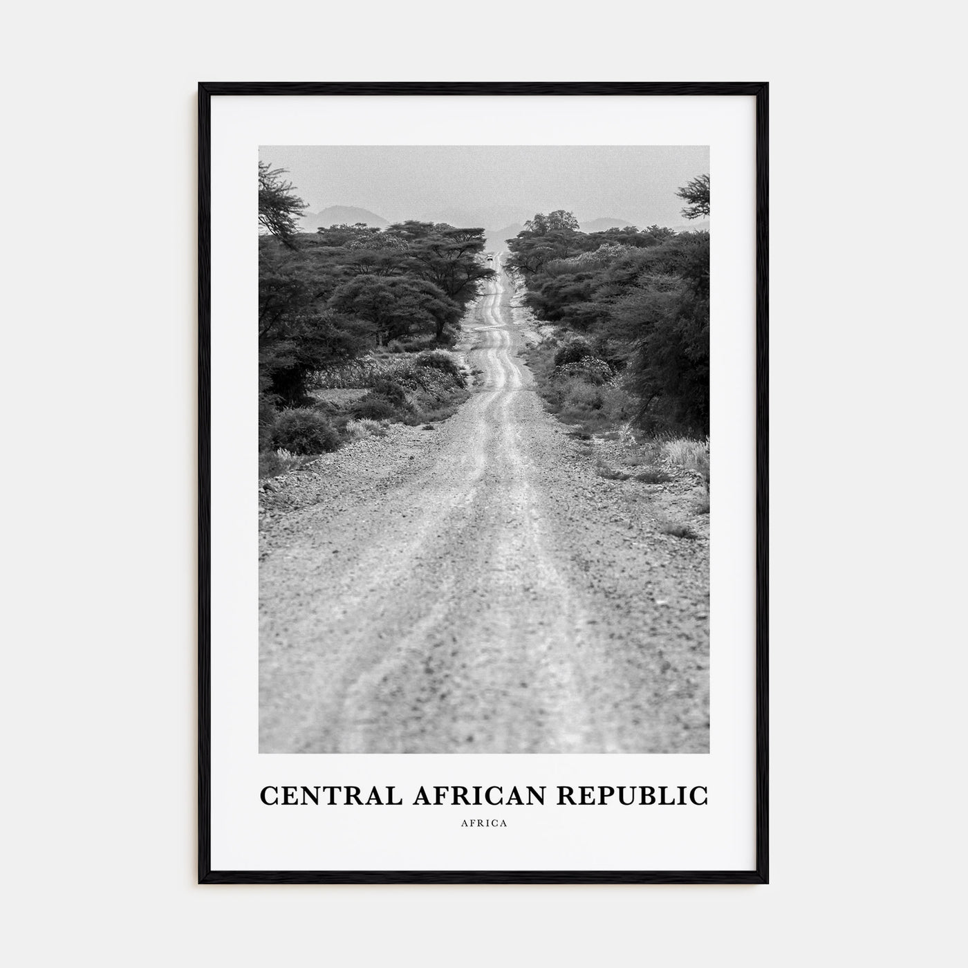 Central African Republic Portrait B&W Poster