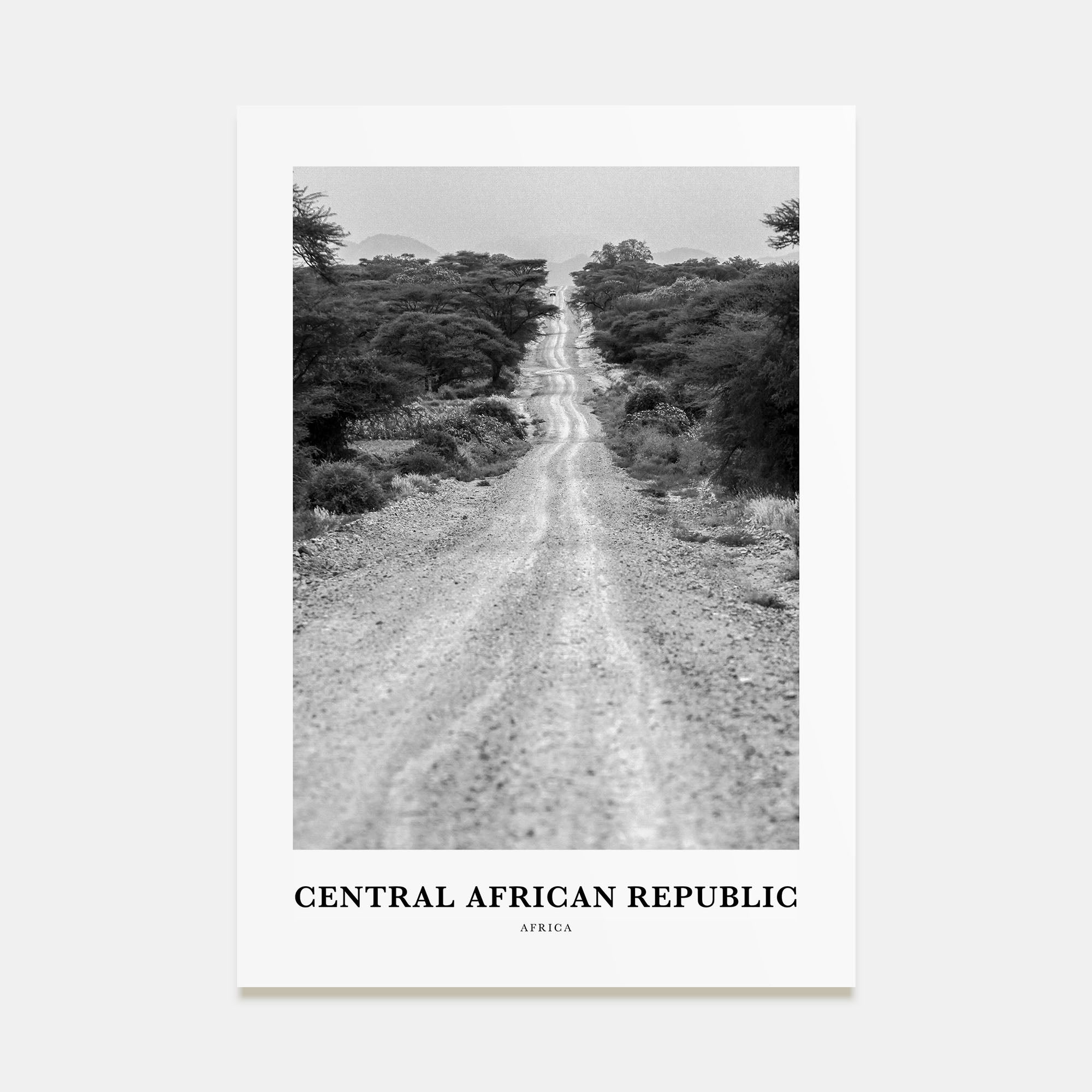 Central African Republic Portrait B&W Poster