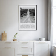 Central African Republic Travel B&W Poster