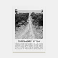 Central African Republic Travel B&W Poster