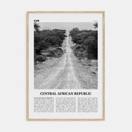 Central African Republic Travel B&W Poster