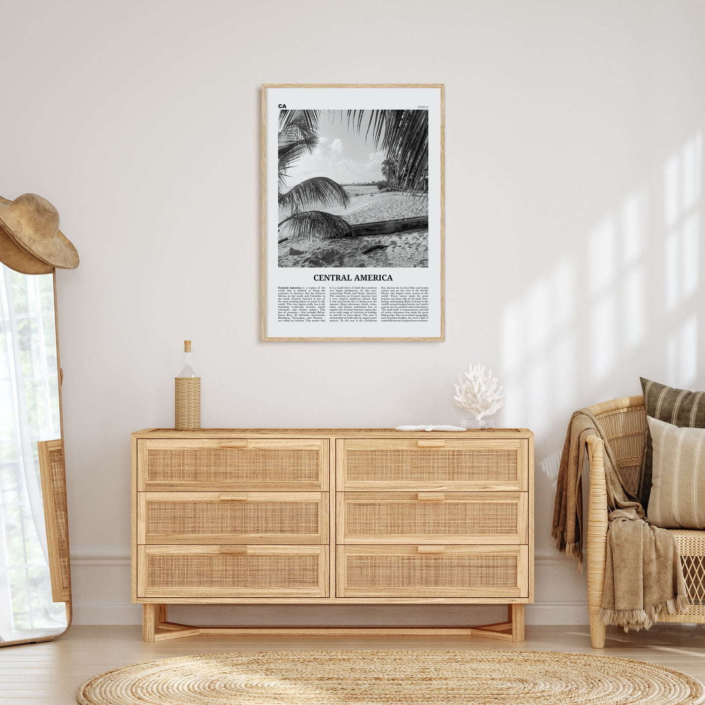 Central America Travel B&W Poster