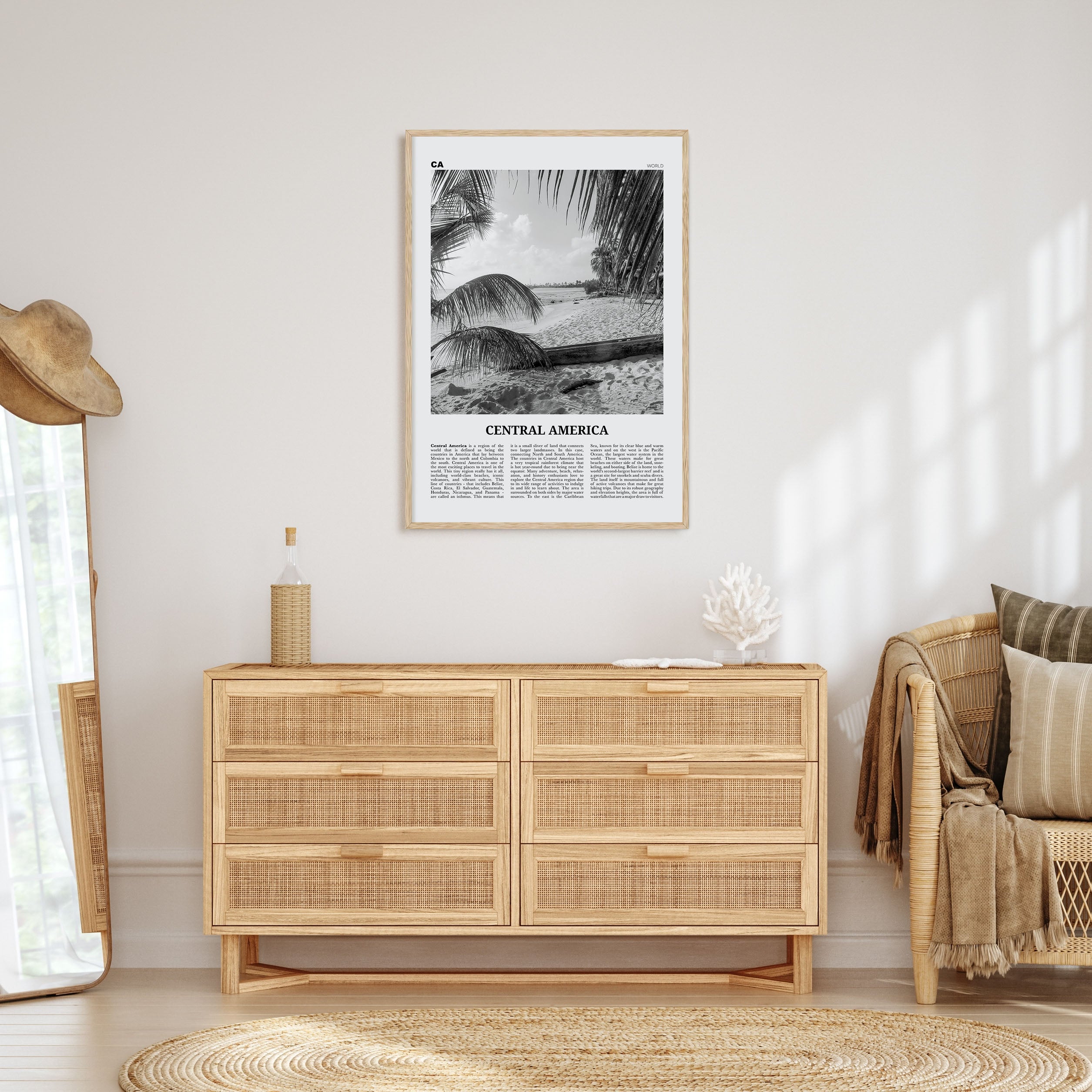 Central America Travel B&W Poster