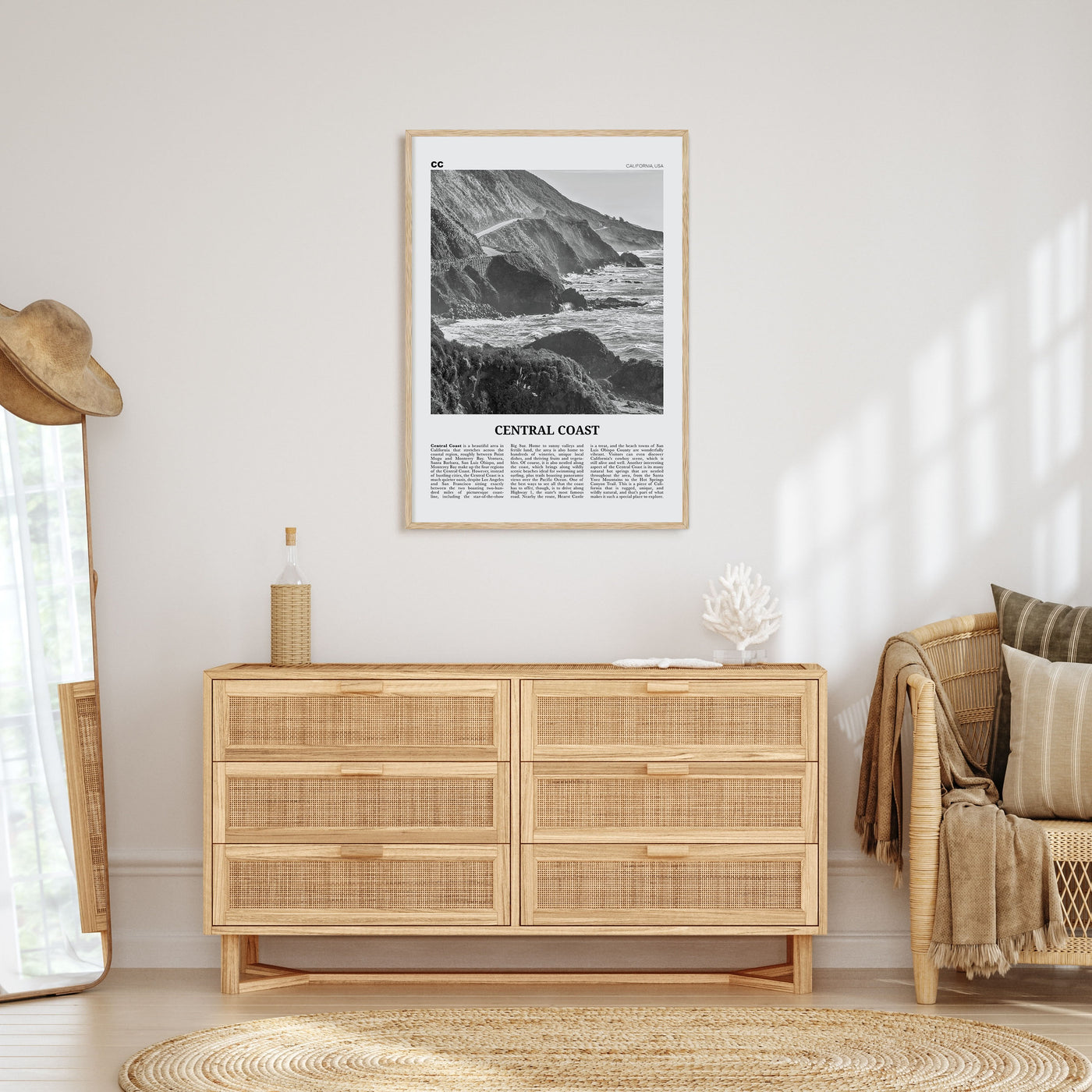 Central Coast Travel B&W Poster