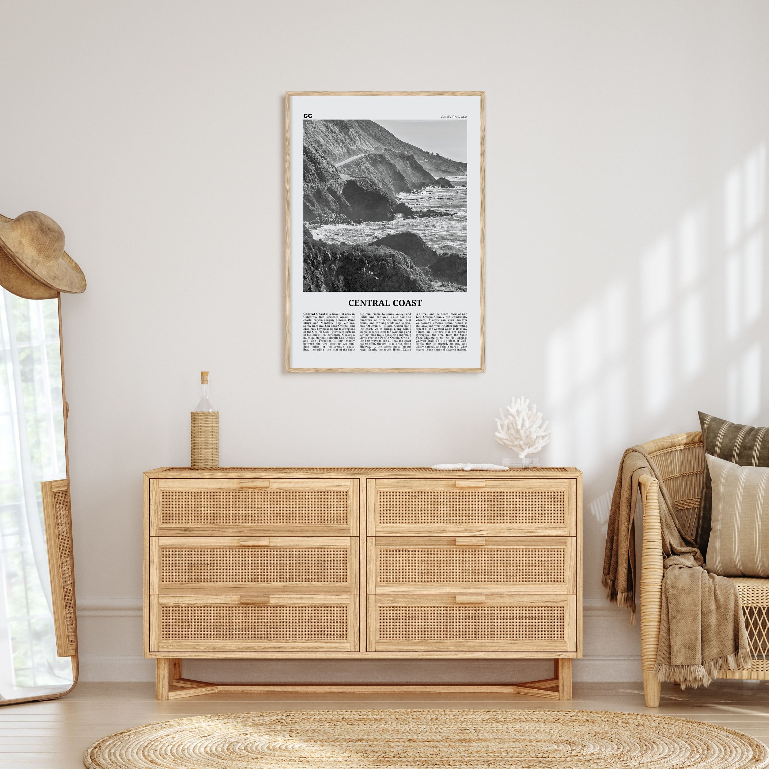 Central Coast Travel B&W Poster