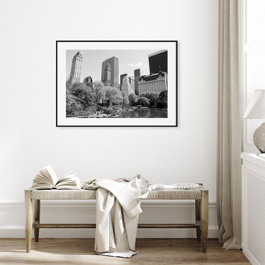 Central Park Landscape B&W Poster