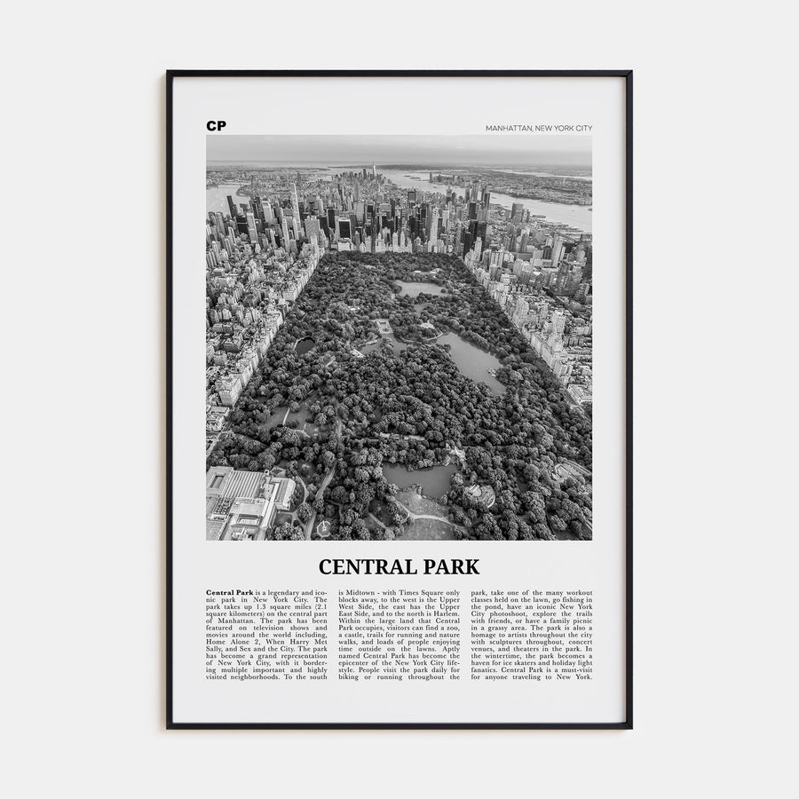 Central Park Travel B&W Poster