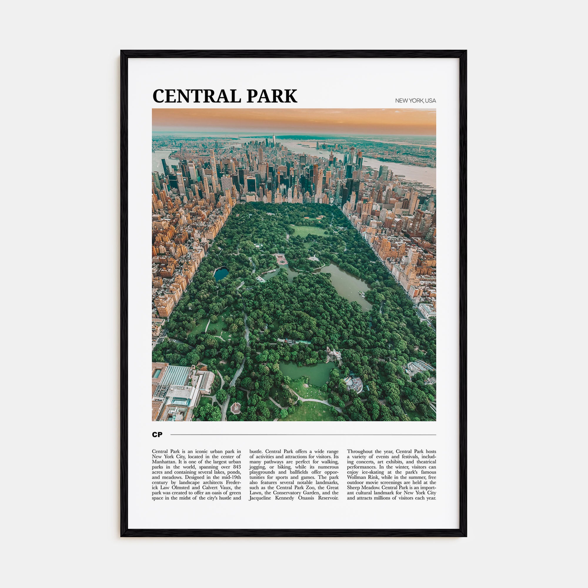 Central Park Travel Color Poster