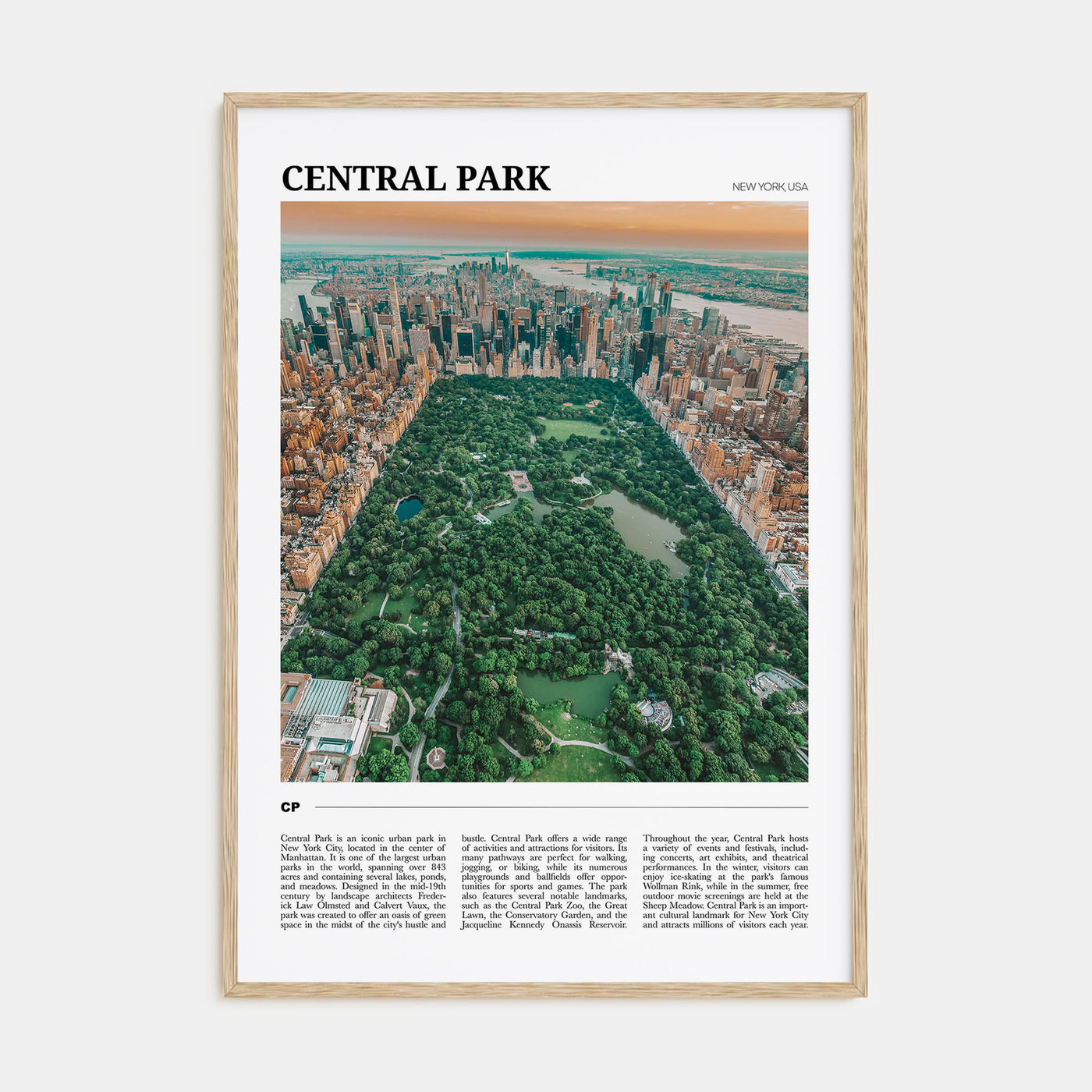 Central Park Travel Color Poster