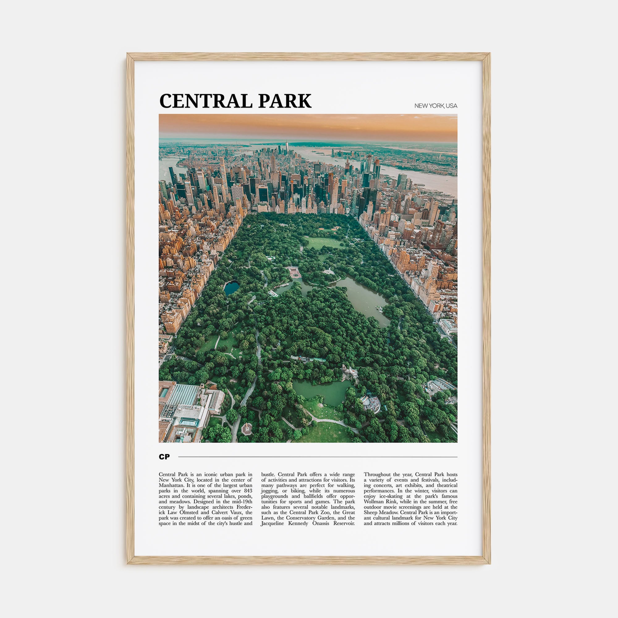 Central Park Travel Color Poster