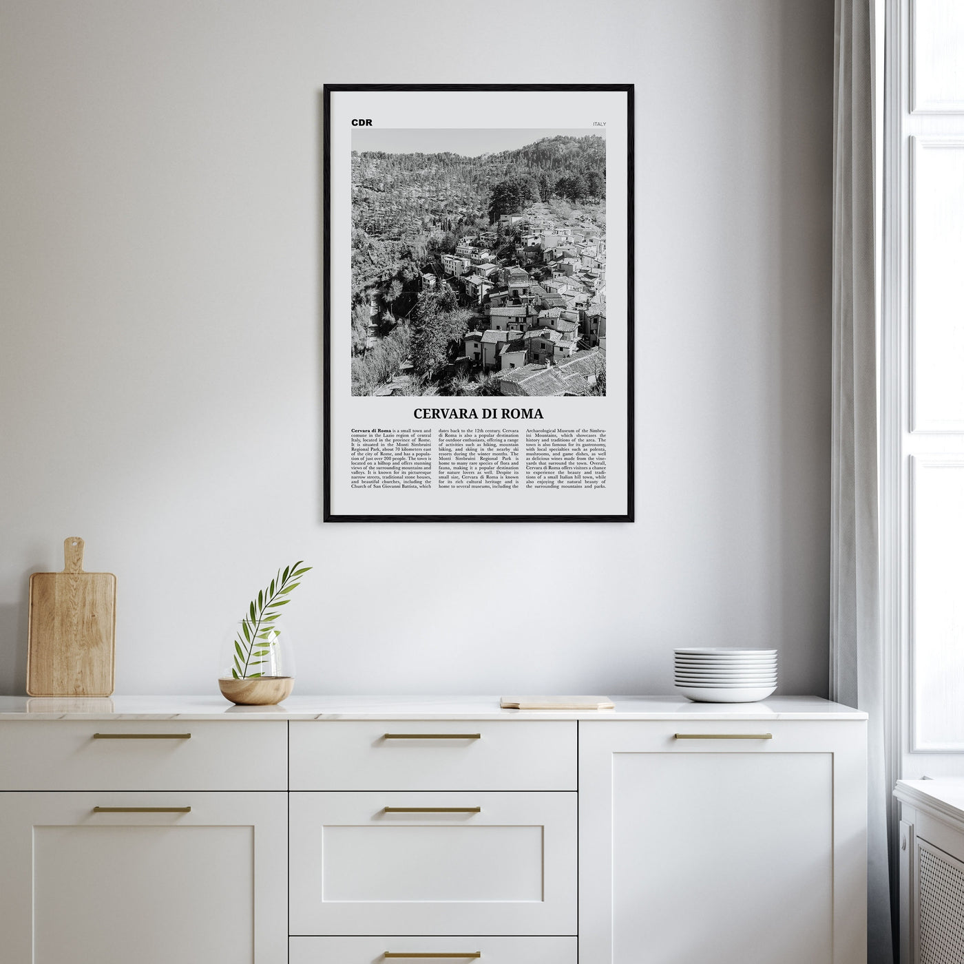Cervara di Roma Travel B&W Poster