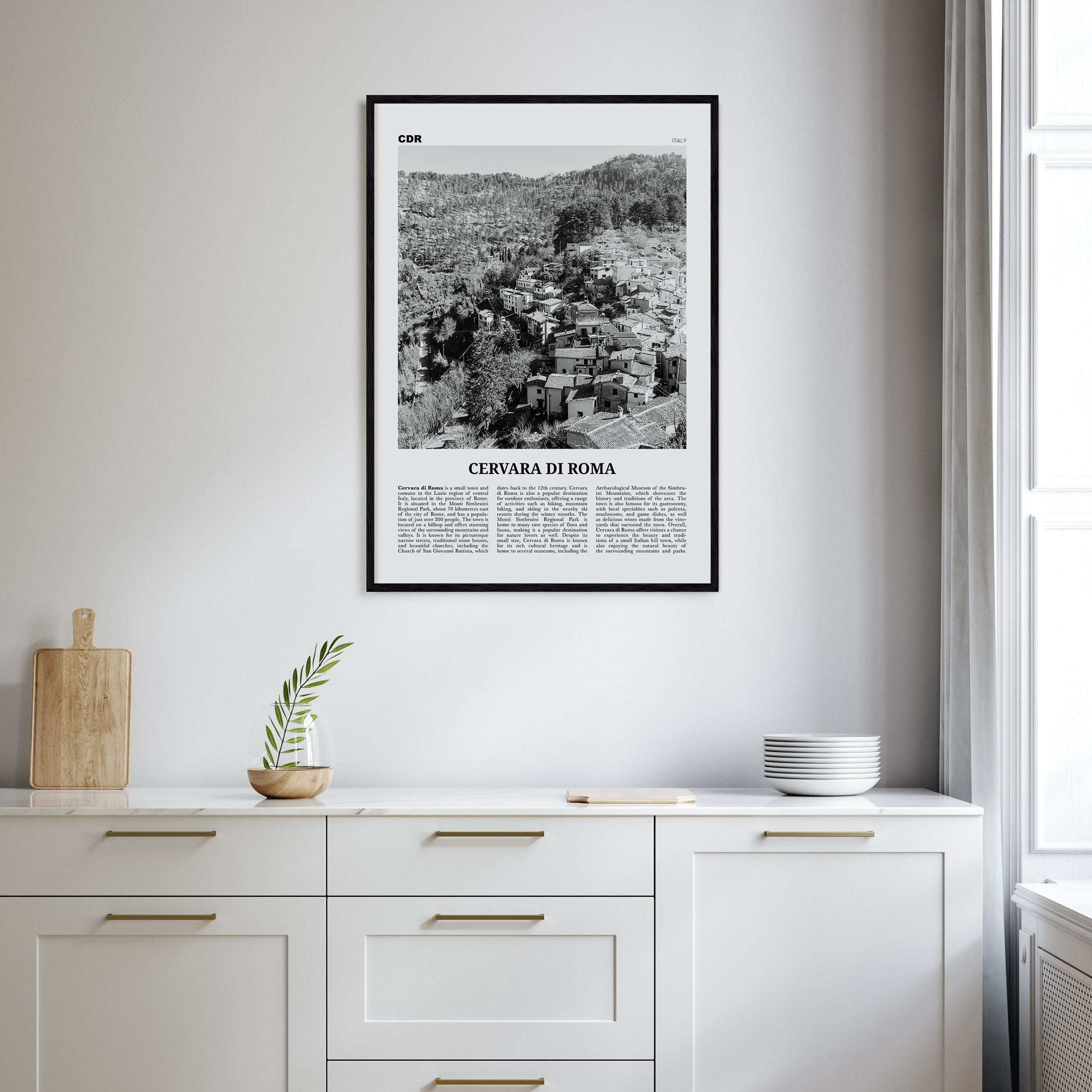 Cervara di Roma Travel B&W Poster