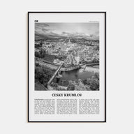 Cesky Krumlov Travel B&W Poster