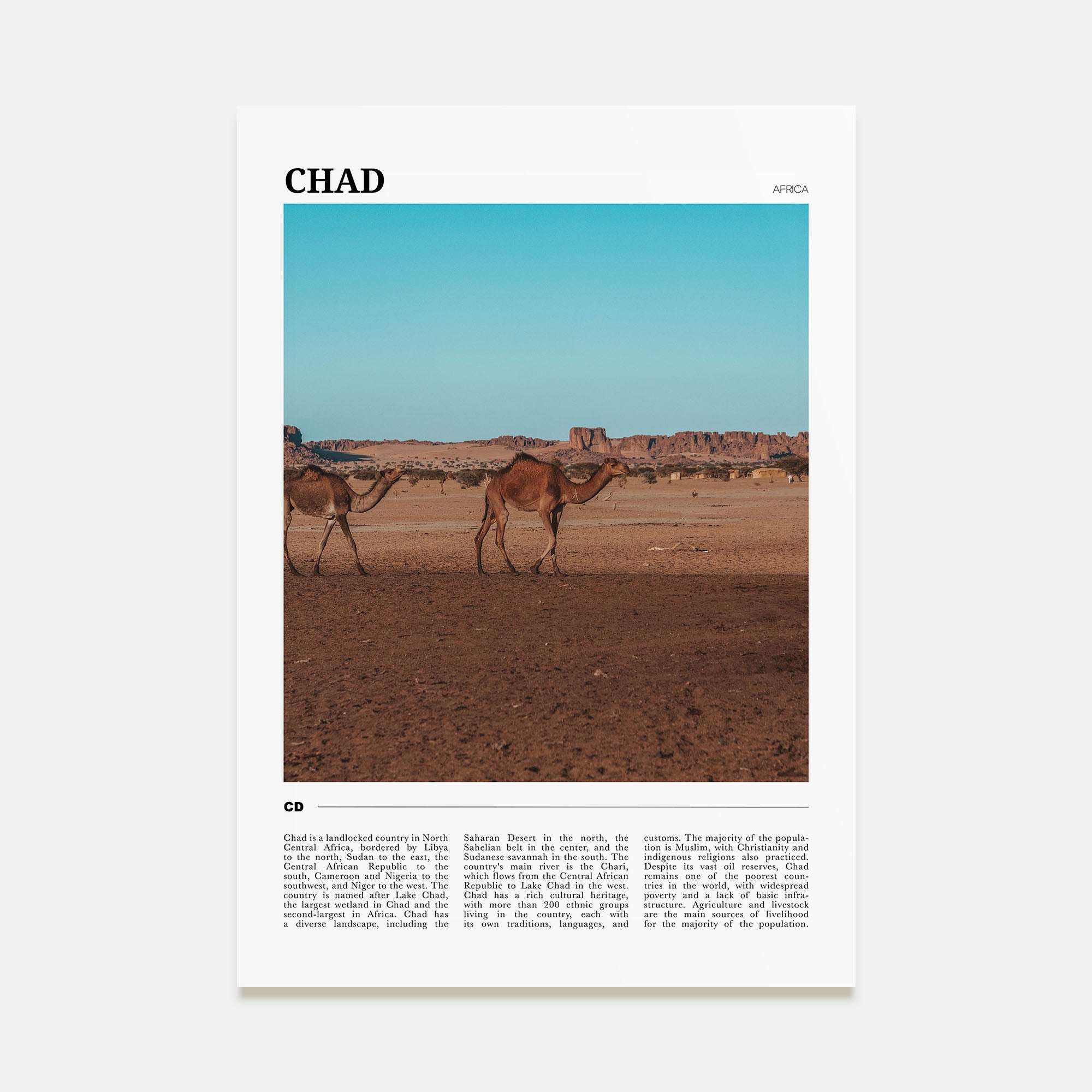 Chad Travel Color Poster