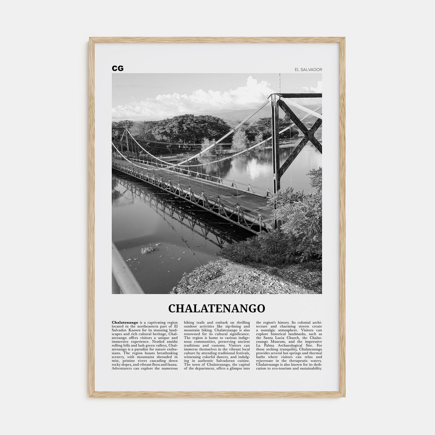 Chalatenango Travel B&W Poster