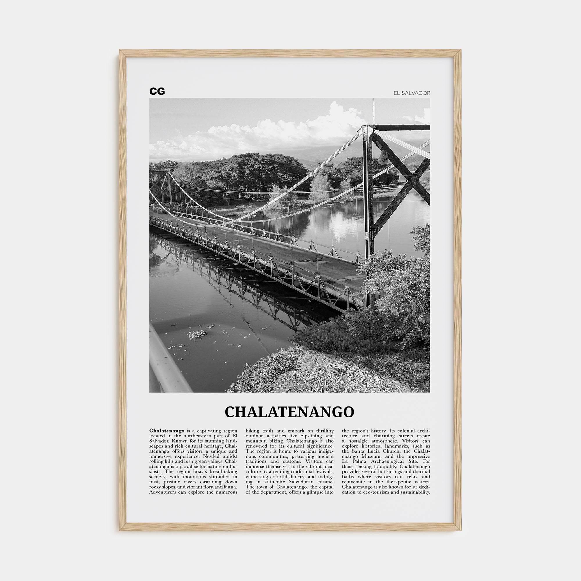 Chalatenango Travel B&W Poster