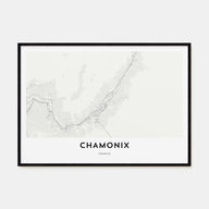 Chamonix Map Landscape Poster