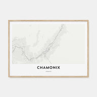 Chamonix Map Landscape Poster