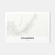 Chamonix Map Landscape Poster