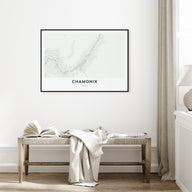 Chamonix Map Landscape Poster