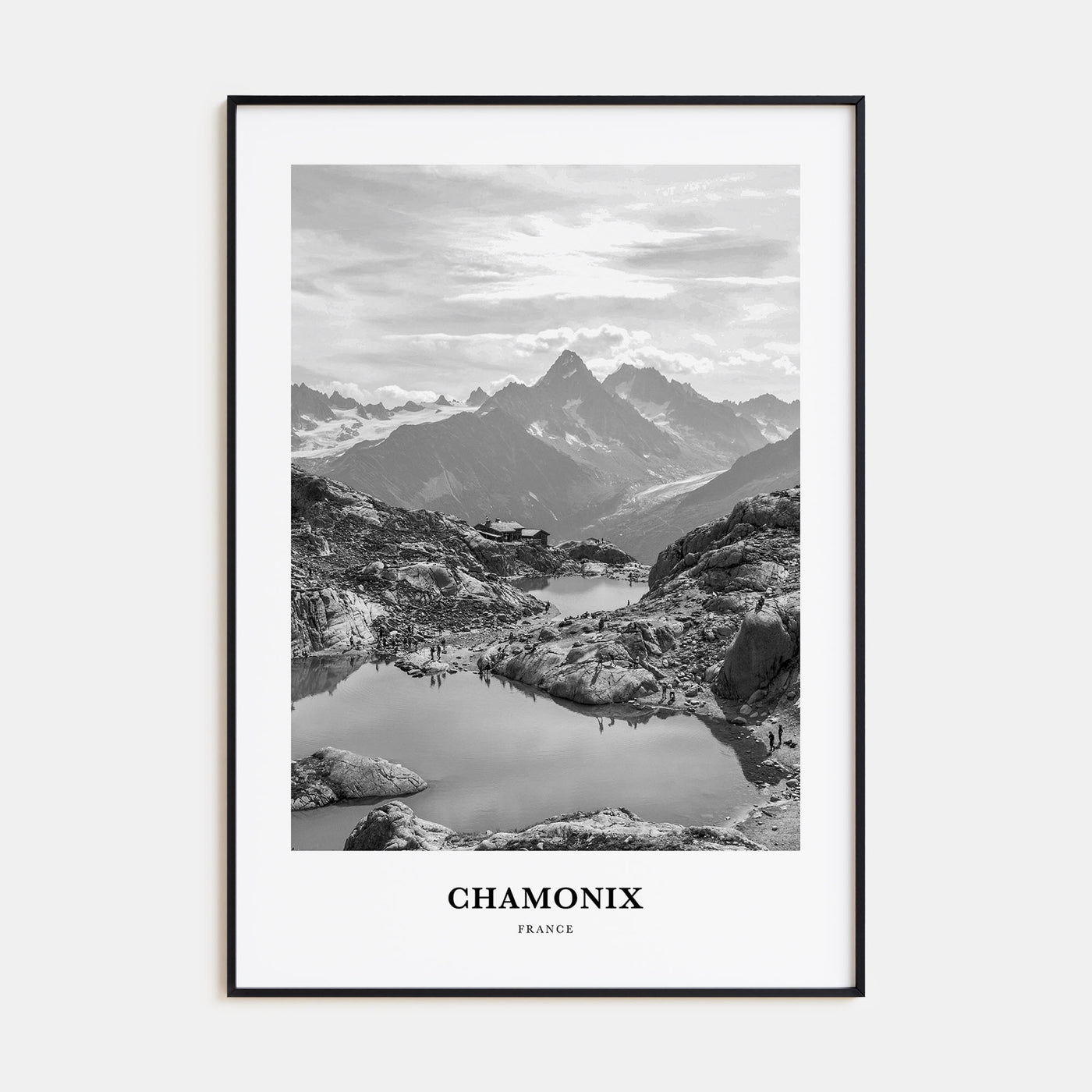 Chamonix Portrait B&W Poster