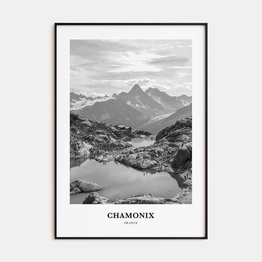 Chamonix Portrait B&W Poster