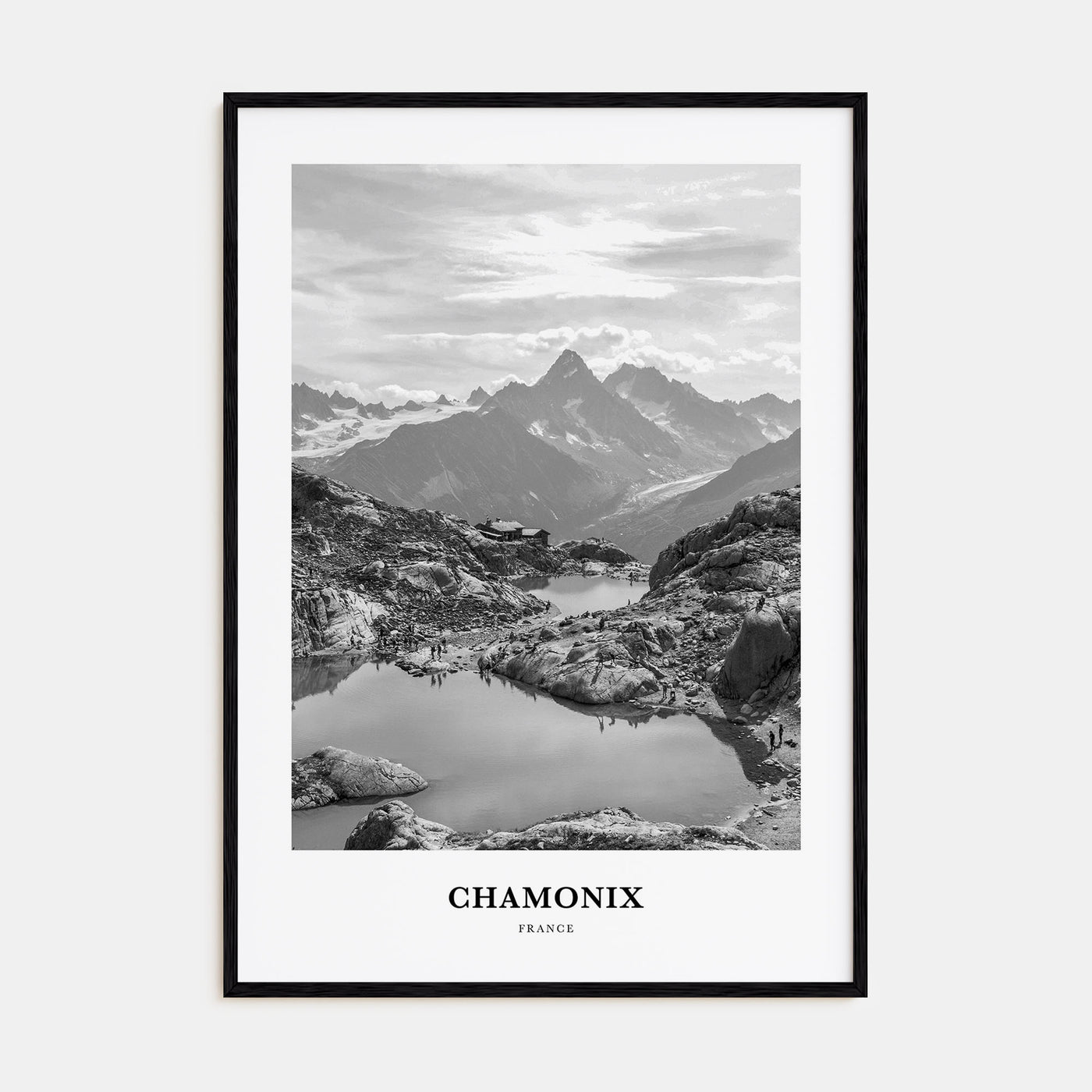 Chamonix Portrait B&W Poster