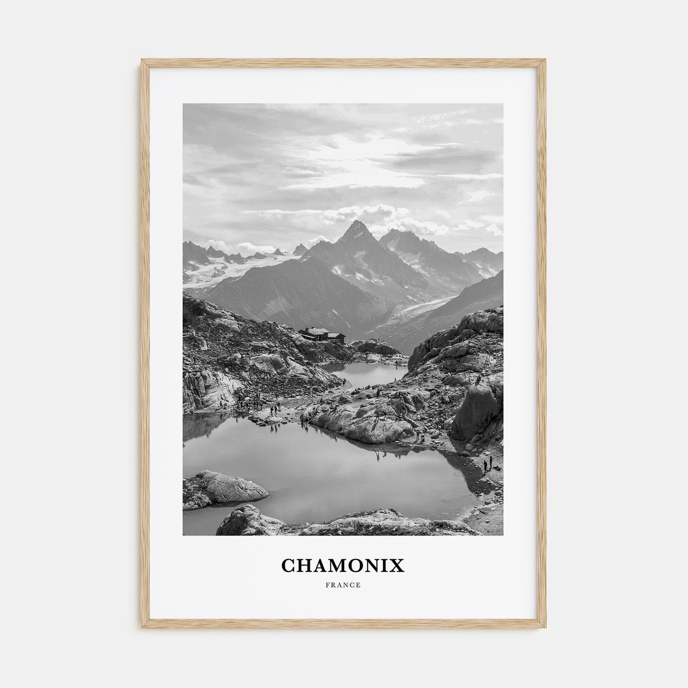 Chamonix Portrait B&W Poster