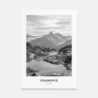 Chamonix Portrait B&W Poster