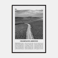 Champagne-Ardenne Travel B&W Poster