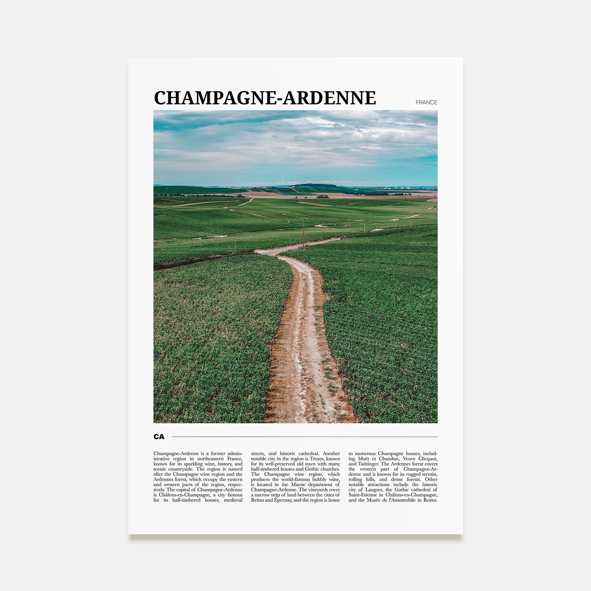 Champagne-Ardenne Travel Color Poster