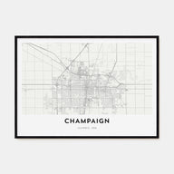 Champaign Map Landscape Poster