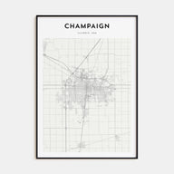 Champaign Map Portrait Poster