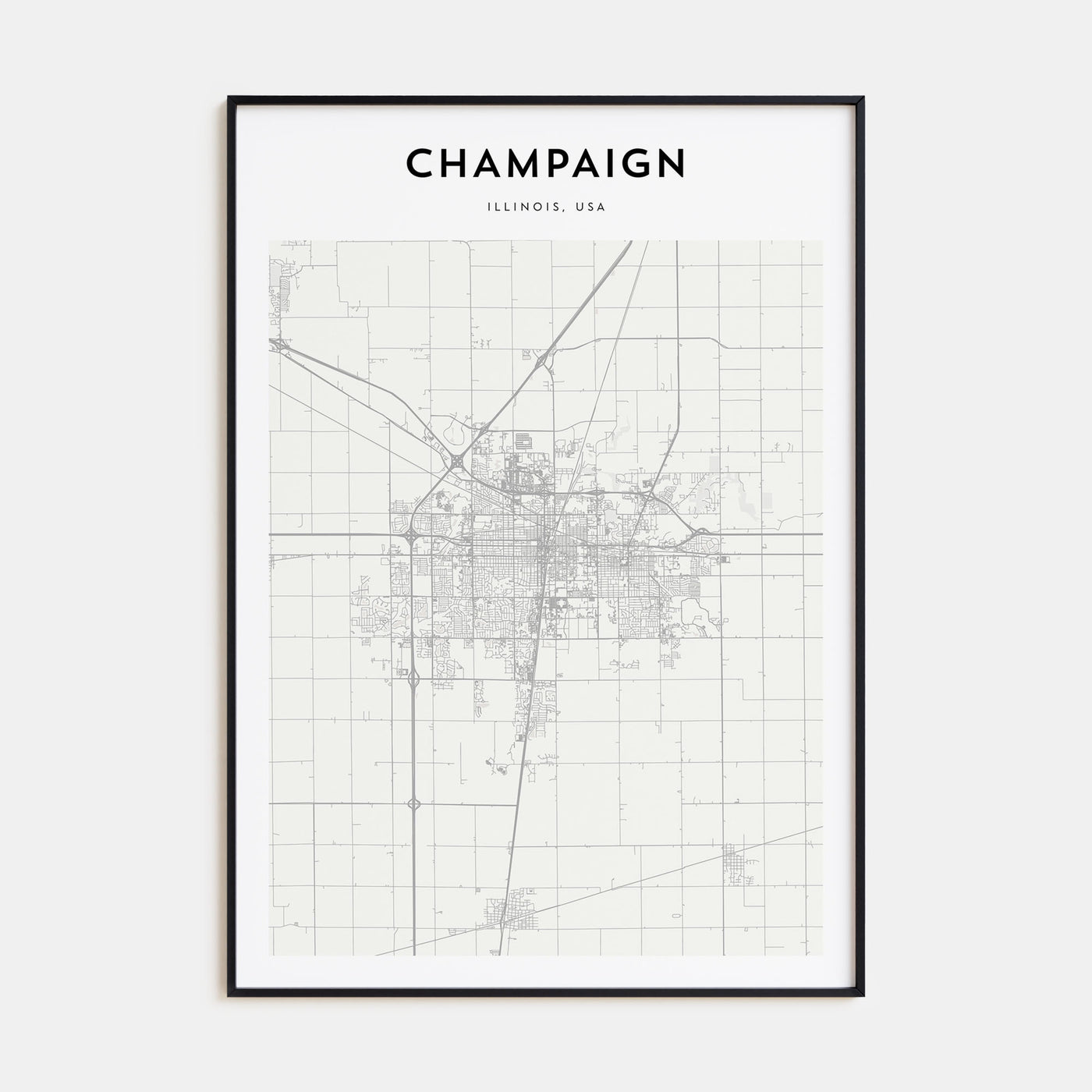 Champaign Map Portrait Poster