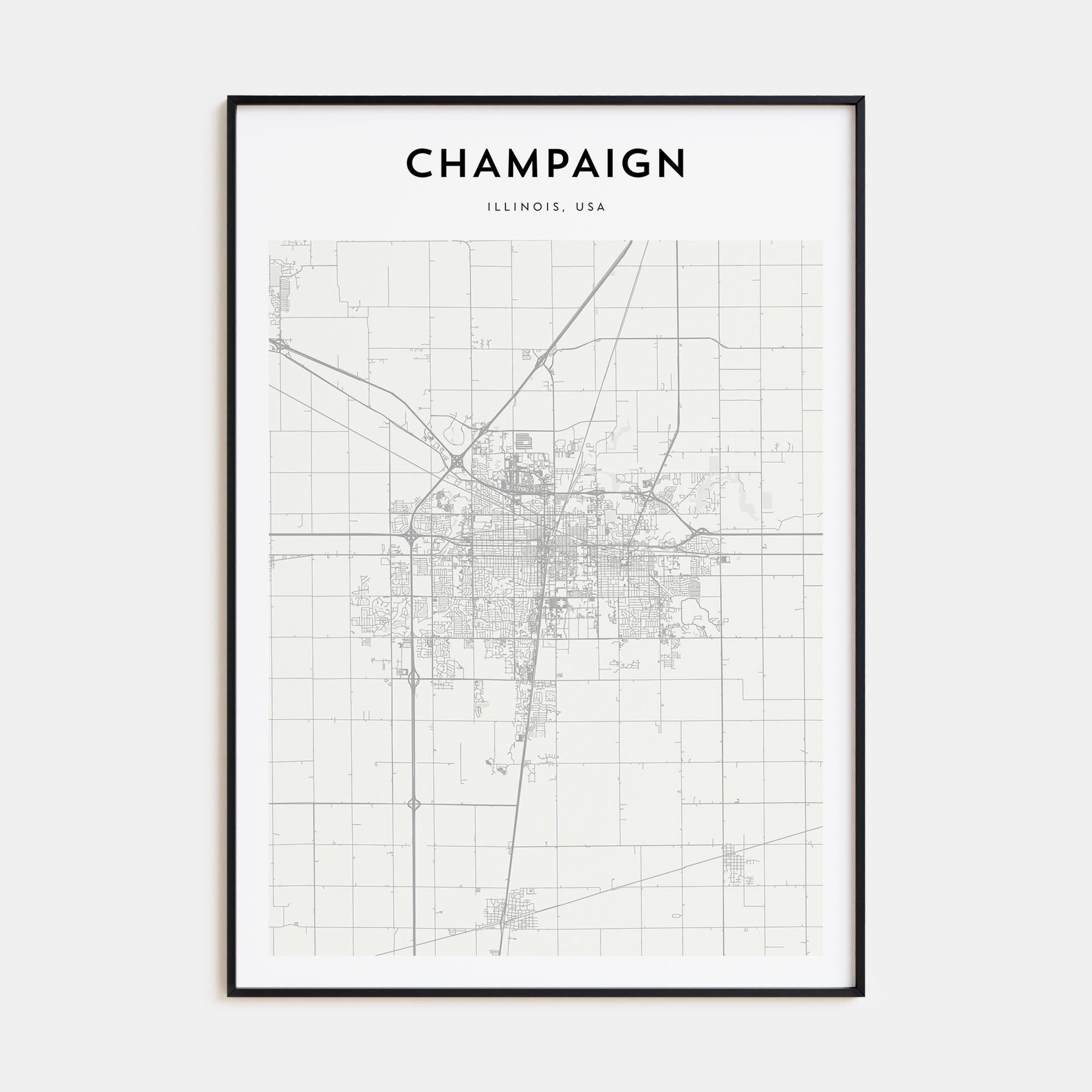 Champaign Map Portrait Poster
