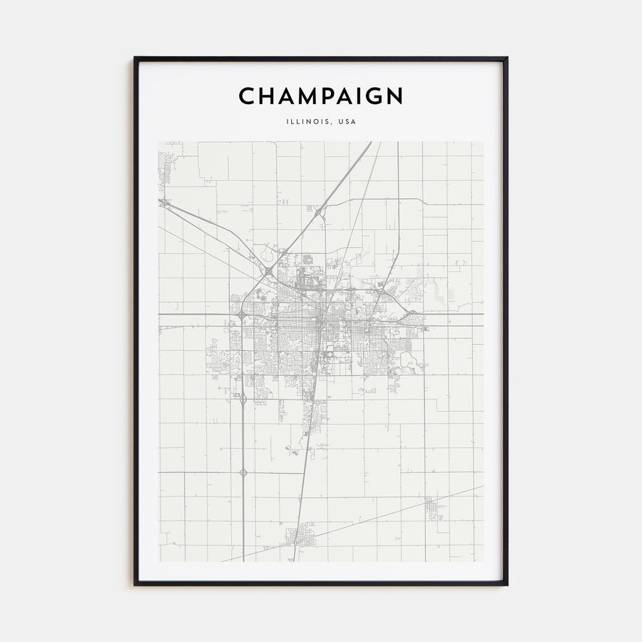 Champaign Map Portrait Poster