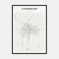 Champaign Map Portrait Poster