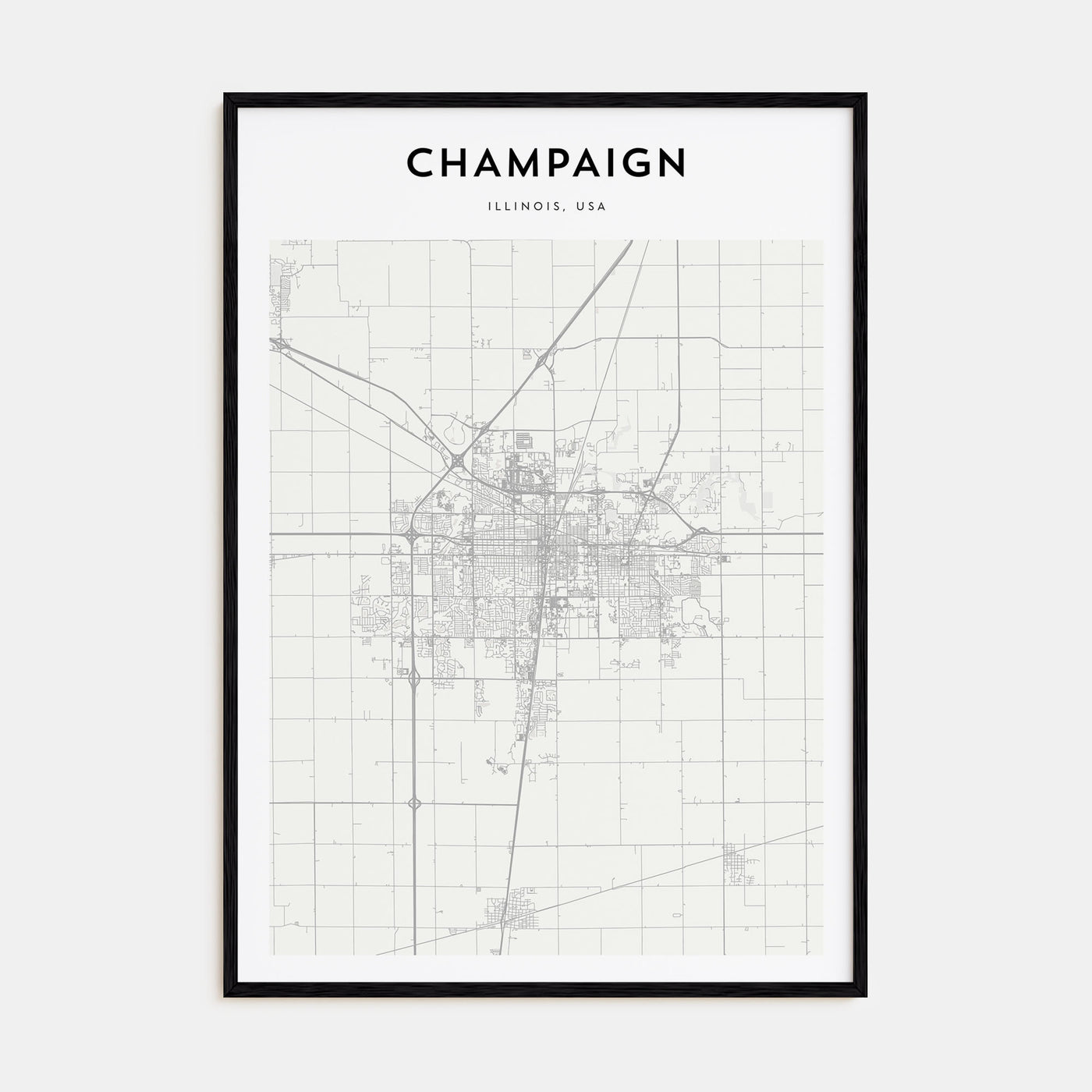 Champaign Map Portrait Poster