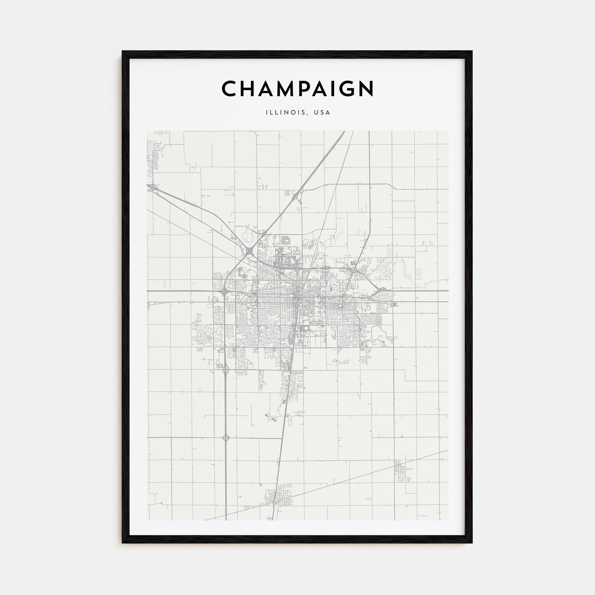 Champaign Map Portrait Poster
