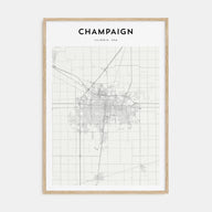 Champaign Map Portrait Poster