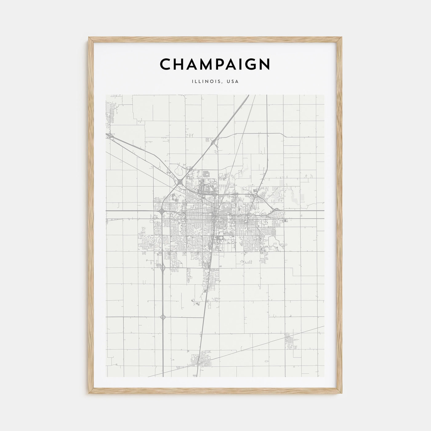 Champaign Map Portrait Poster