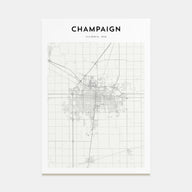 Champaign Map Portrait Poster