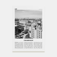 Champaign Travel B&W Poster